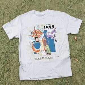 White features a graphic Pokémon T-shirt